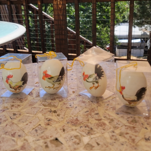 VINTAGE Decorative Ornamental Chicken Eggs Rooster design Ornament Holiday - Picture 8 of 16